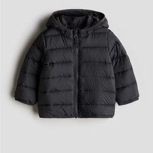 H&M Dark Gray Hooded Puffer Jacket for Baby 4-6 months. Dark Grey Color.